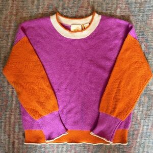 Anthropologie Maeve Colorblock Cashmere Sweater Colorful Size Medium